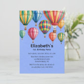 Invitation Up Up & Away 1st. Birthday Party (Debout devant)