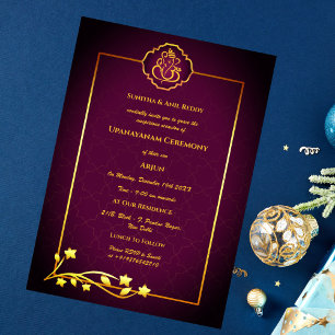 Invitation Upanayanam aka cérémonie hindou du fil sacré Janeu