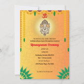 Invitation Upanayanam aka Hindu Holy Thread Janeu Cérémonie (Devant)