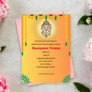 Invitation Upanayanam aka Hindu Holy Thread Janeu Cérémonie
