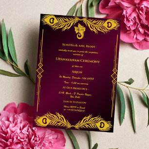Invitation Upanayanam aka Hindu Holy Thread Janeu Cérémonie