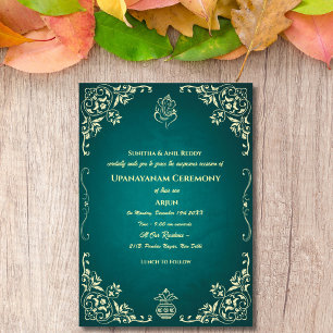 Invitation Upanayanam aka Hindu Holy Thread Janeu Cérémonie