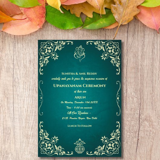 Invitation Upanayanam aka Hindu Holy Thread Janeu Cérémonie