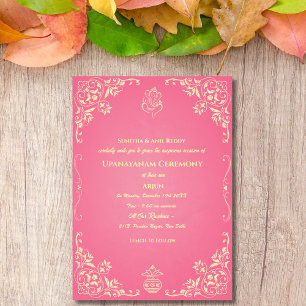 Invitation Upanayanam aka Hindu Holy Thread Janeu Cérémonie