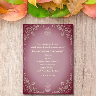 Invitation Upanayanam aka Hindu Holy Thread Janeu Cérémonie