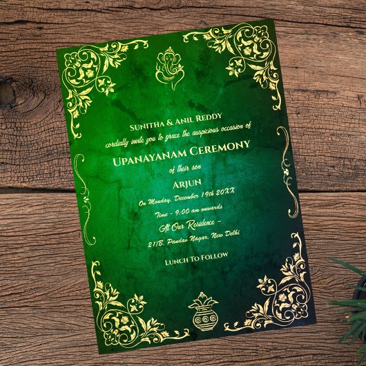 Invitation Upanayanam aka Hindu Holy Thread Janeu Cérémonie