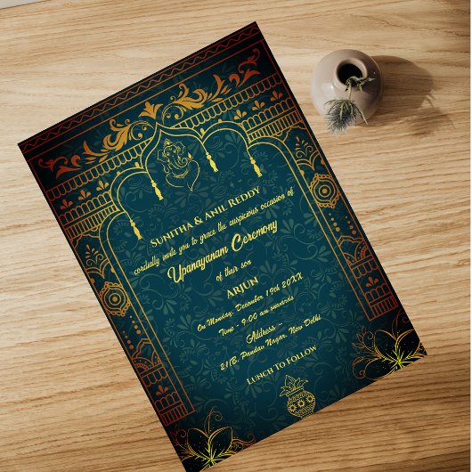 Invitation Upanayanam aka Hindu Holy Thread Janeu Cérémonie