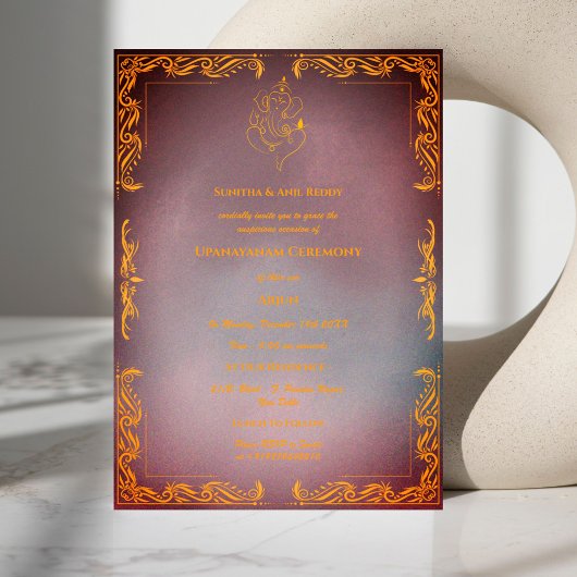 Invitation Upanayanam aka Hindu Holy Thread Janeu Ceremony