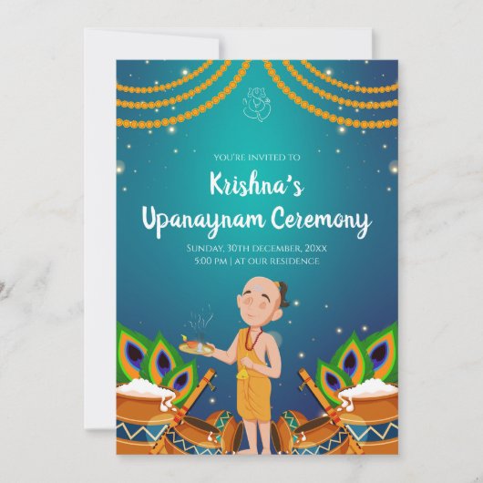 Invitation Upanayanam Thread Ceremony invitations (Devant)