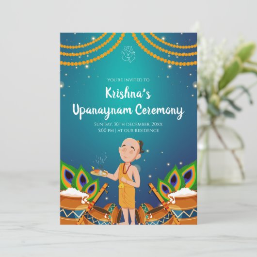 Invitation Upanayanam Thread Ceremony invitations (Debout devant)