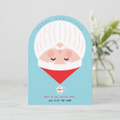 Invitation Updown Père Noël Company Sky Blue Christmas Card (Debout devant)