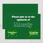 Invitation upsherin verte (Devant / Derrière)