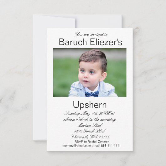 Invitation Upshernish Upshern Upsherin Invitations (Devant)