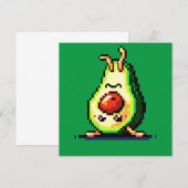 Invitation Upside Down Avocado - Drôle Pixel Art Conception a (Devant / Derrière)
