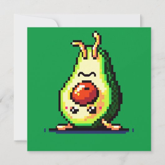 Invitation Upside Down Avocado - Drôle Pixel Art Conception a (Devant)