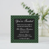 Invitation Uptown Glam Holiday Party Invitation, Vert foncé (Debout devant)