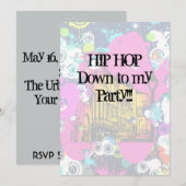 Invitation urbain ville graffiti peinture splatter hip hop (Devant / Derrière)