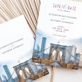 Invitation Urban Chic Brooklyn Bridge Enregistrer la date Sky