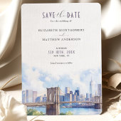 Invitation Urban Chic Brooklyn Bridge Enregistrer la date Sky
