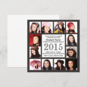 Invitation Urban Grey Brown 12 photos de la fête de graduatio (Devant / Derrière)