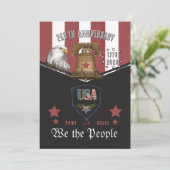 Invitation US 250 We the People Hand-Drawn Eagle and  Bell (Debout devant)