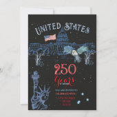 Invitation US 250 Years of Freedom Statue of Liberty & Eagle  (Devant)
