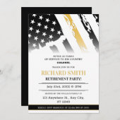 Invitation US FLAG Golden Line Air Force Retirement (Devant / Derrière)