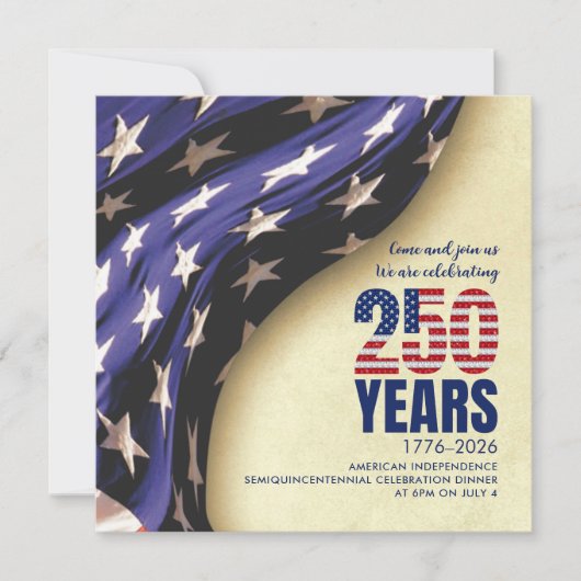 Invitation USA 250 ans d'anniversaire de l'indépendance améri (Devant)
