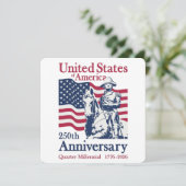 Invitation USA 250e anniversaire Semiquincentenaire 1776-2026 (Debout devant)