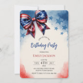 Invitation USA 4 juillet Bow Anniversaire (Devant)