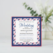 Invitation USA AMERICA FLAG Patriotique Custom Carré Mariage (Debout devant)