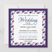 Invitation USA AMERICA FLAG Patriotique Custom Carré Mariage (Devant)
