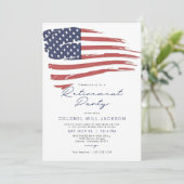 Invitation USA American Flag Military Retirement Party (Debout devant)