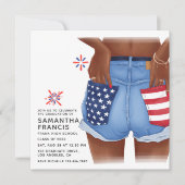 Invitation USA Denim Girl Graduation Party (Devant)