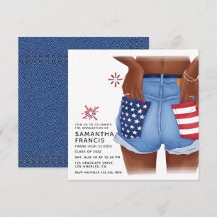 Invitation USA Denim Girl Graduation Party