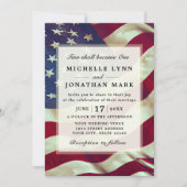 Invitation USA Drapeau patriotique deux deviennent un Mariage (Devant)
