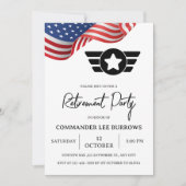 Invitation USA Flag Army Military Retirement Party (Devant)