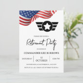 Invitation USA Flag Army Military Retirement Party (Debout devant)
