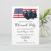 Invitation USA Flag Navy Army Military Retirement Party (Debout devant)