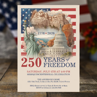 Invitation USA Vintage America's Semiquincentennial 250 Years