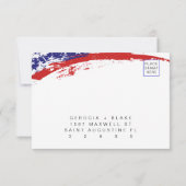 Invitation USA Watercolor American Flag Party RSVP Postcard (Dos)