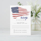 Invitation USA Watercolor American Flag Party RSVP Postcard (Debout devant)