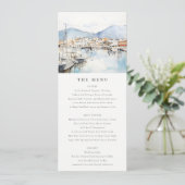 Invitation Ushuaia, Argentina Watercolor Scape Wedding Menu (Debout devant)