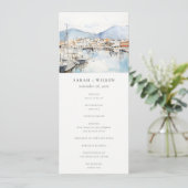 Invitation Ushuaia, Argentina Watercolor Scape Wedding Menu (Debout devant)
