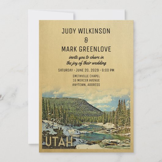 Invitation Utah, nature Vintage (Devant)