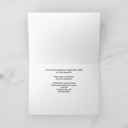 Invitation Utilisation générale Business Faux Gold Leaf (Intérieur)