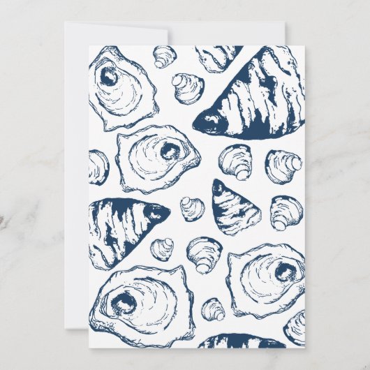 Invitation V1 d'huître avec la frontière de marine (Dos)
