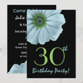 Invitation V200 Fête des 30e Anniversaires Blue and Green Dai (Devant / Derrière)