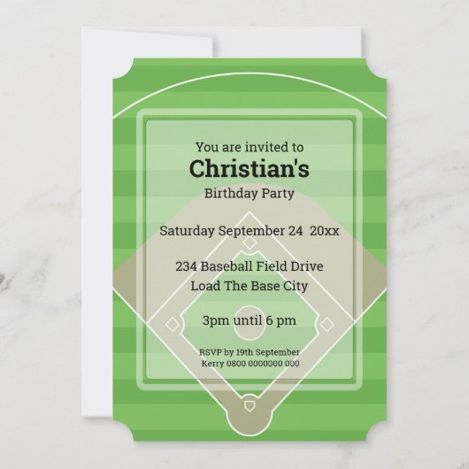 Invitation V.I.P Baseball Anniversaire (Dos)