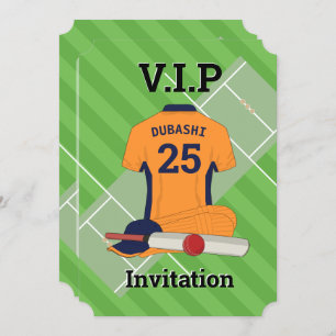 Invitation V.I.P. Cricket (orange) Anniversaire
